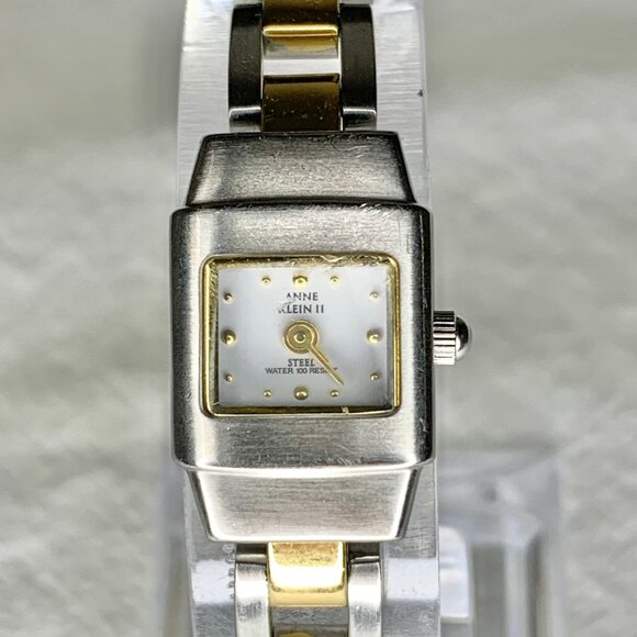 Anne Klein II 10/4247 Two-Tone Gold Silver Women's Quartz Watch Mother of Pearl - Picture 2 of 6